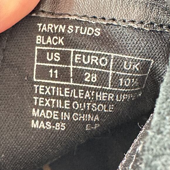 NWT Sam Edelman Taryn Studs Black Leather Fringe Ankle Boots Girl's 11 - Picture 6 of 7